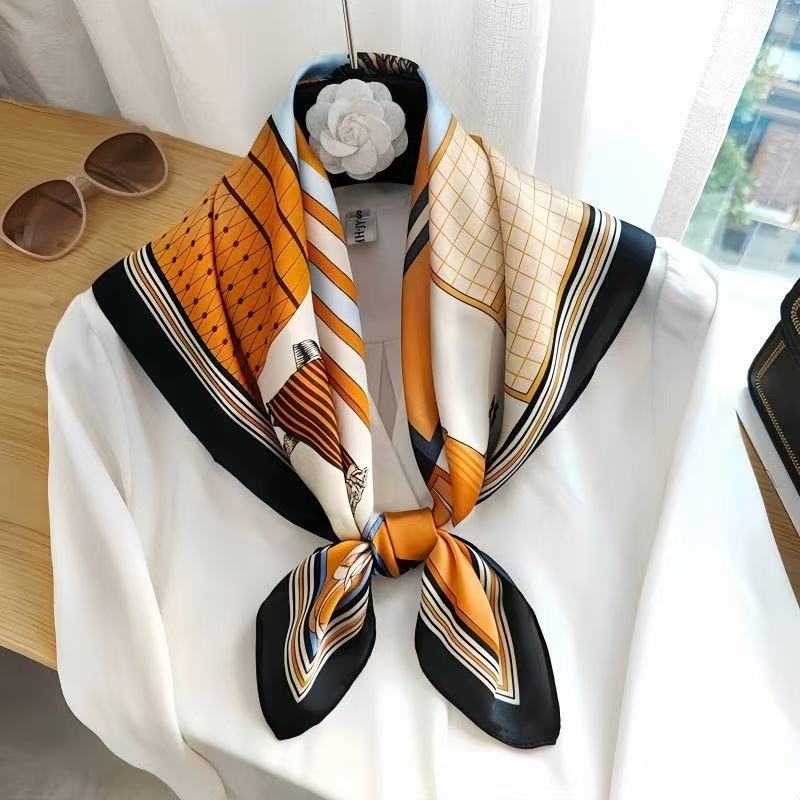 Y2K European American Style Silk Scarf Small Square Fashion Accessories