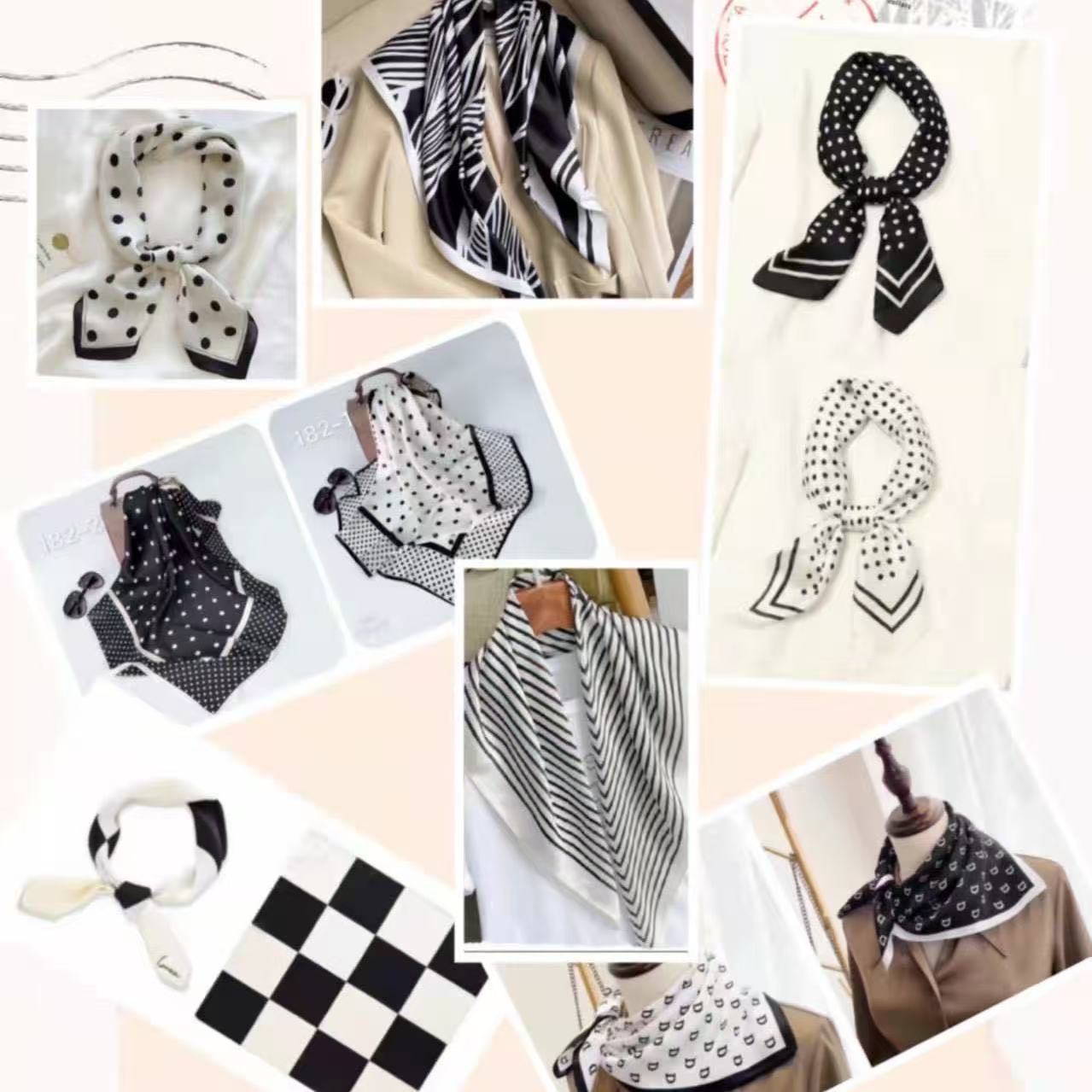 Y2K European American Style Silk Scarf Small Square Fashion Accessories