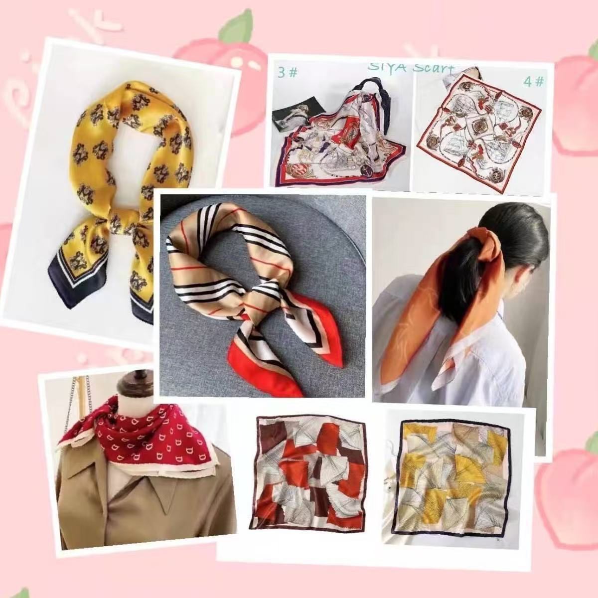 Y2K European American Style Silk Scarf Small Square Fashion Accessories