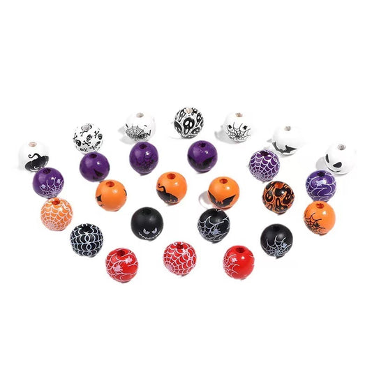 Halloween hand painted beads